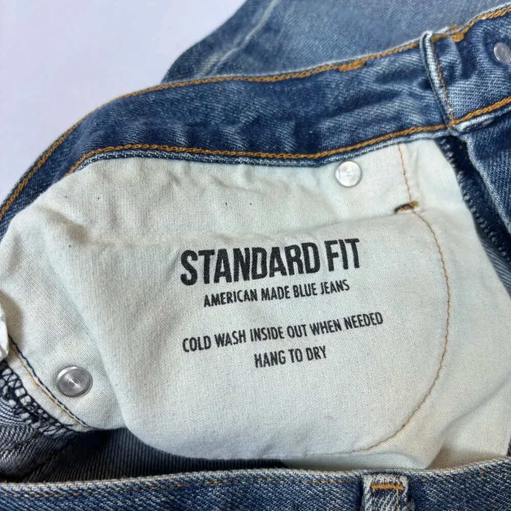 Buck Mason Slim Straight Jeans in Medium Blue